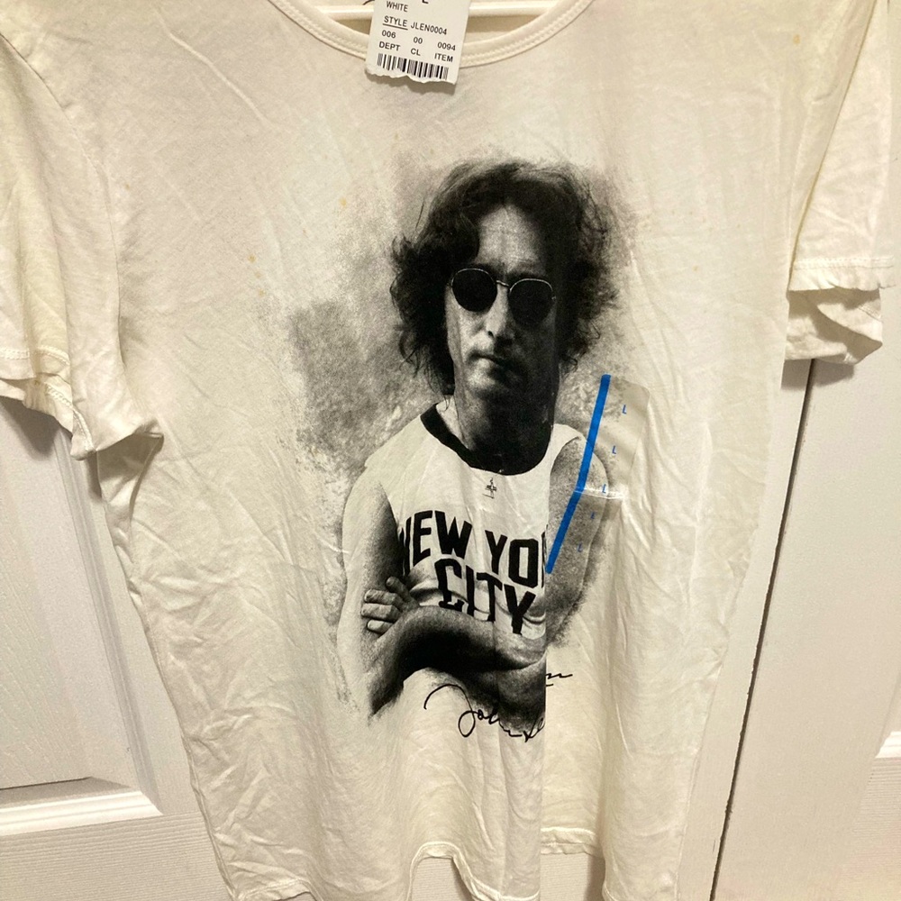 New John Lennon white graphic tshirt